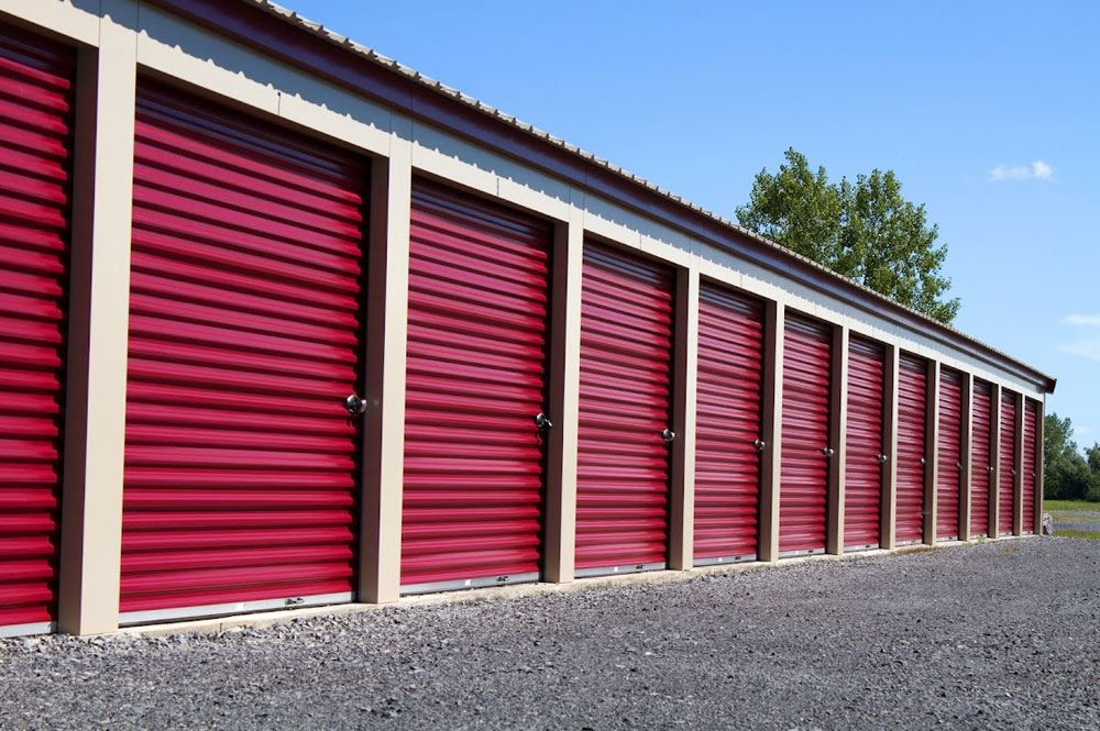Drive-up storage units - red doors