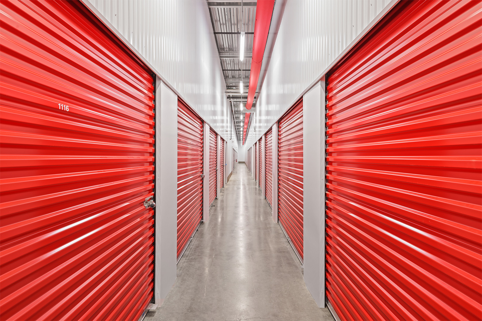 Indoor self storage corridor